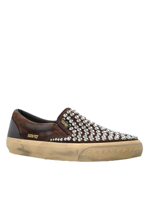 vce suede upper with studs shiny leather spur Golden Goose | GMF00306.F008763.55381DARK BROWN